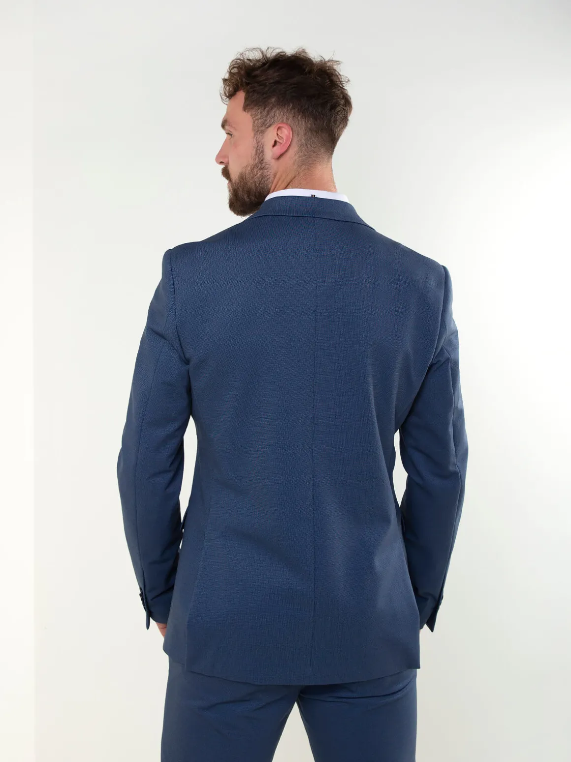 Blazer azul com micro padrão