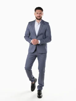 Blazer azul mesclado slim fit