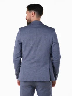 Blazer azul mesclado slim fit