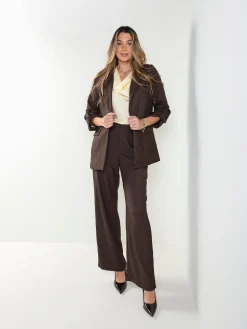 Blazer de alfaiataria com manga ajustável