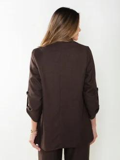 Blazer de alfaiataria com manga ajustável