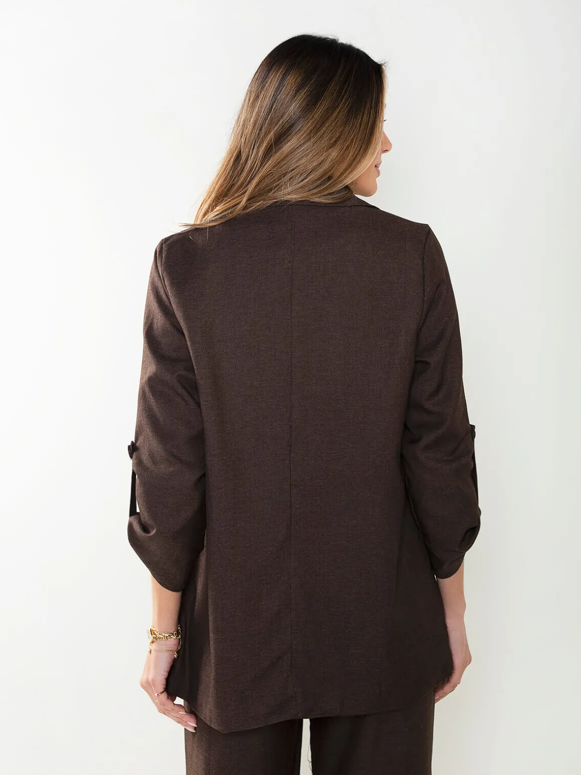 Blazer de alfaiataria com manga ajustável