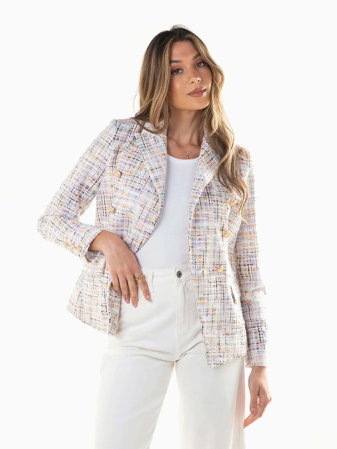 Blazer estruturado pérola