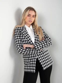 Blazer pied-de-poule estruturado