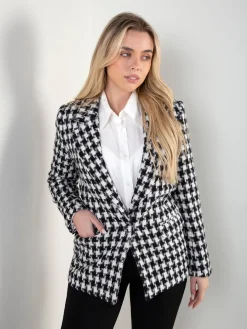 Blazer pied-de-poule estruturado