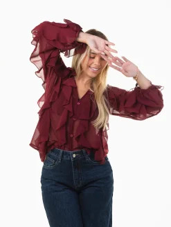 Blusa fluída com folhos