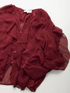 Blusa fluída com folhos