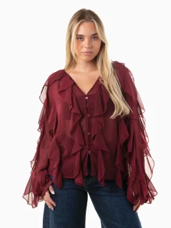 Blusa fluída com folhos