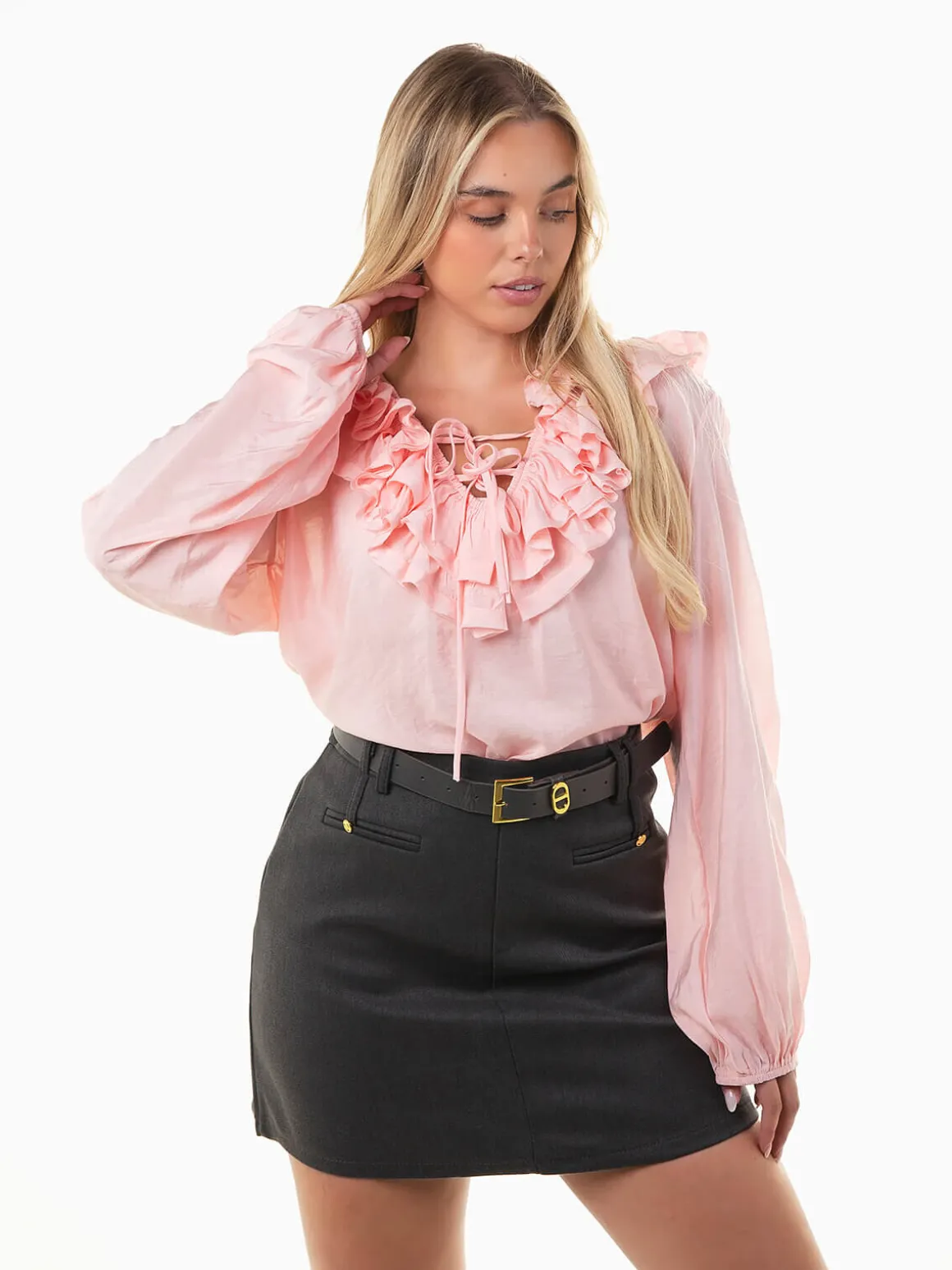 Blusa fluída em algodão e seda