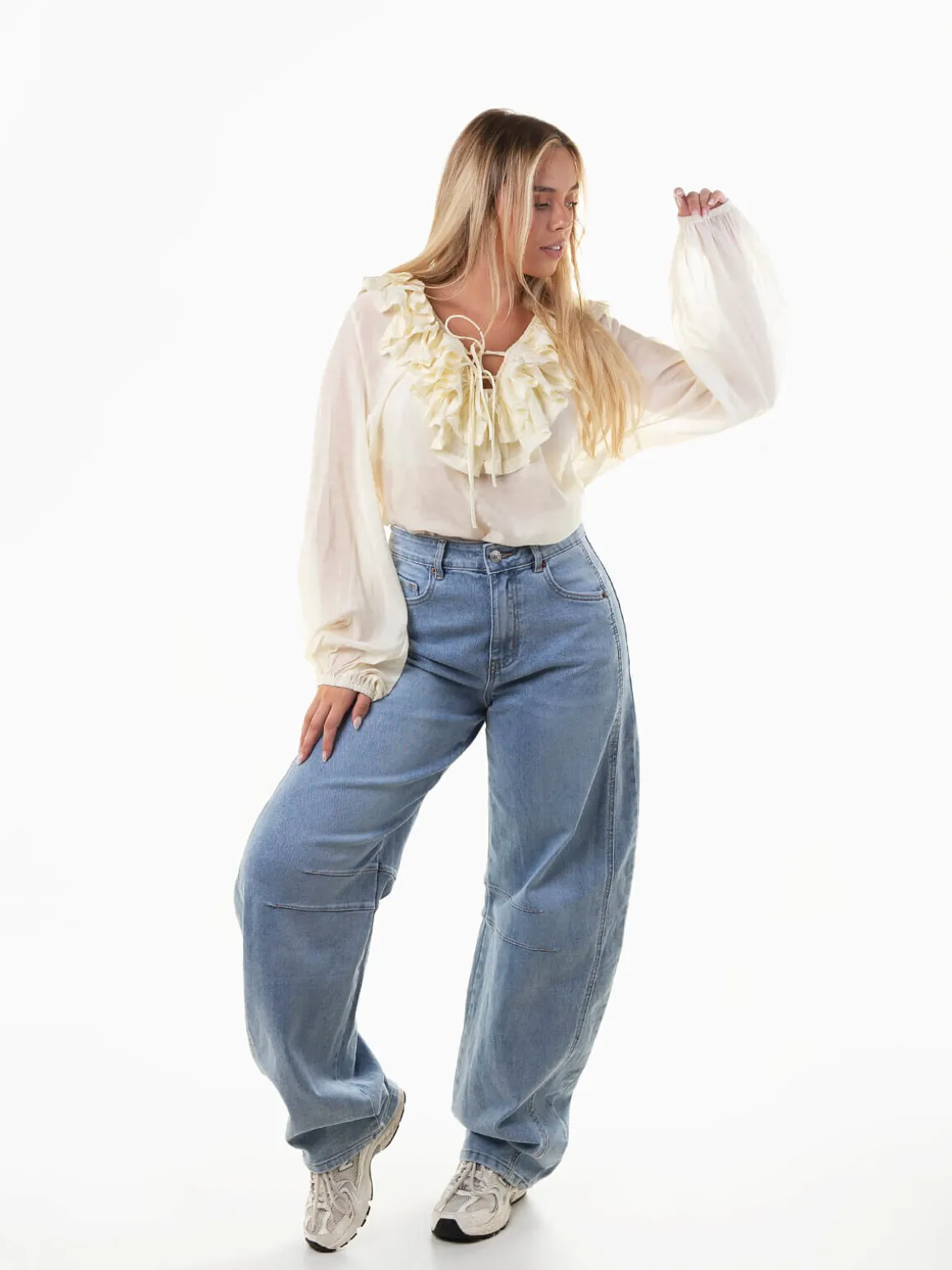 Blusa fluída em algodão e seda