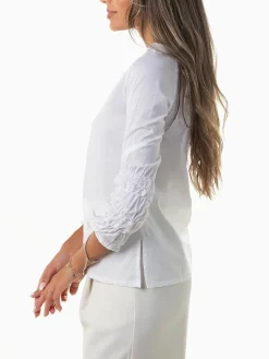 Blusa manga comprida com renda