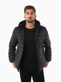 Blusão acolchoado com capuz removível