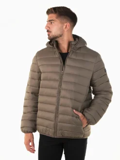 Blusão acolchoado com capuz removível