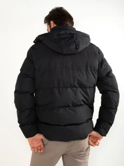 Blusão acolchoado impermeável capuz amovível