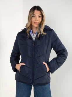 Blusão acolchoado impermeável com capuz removível