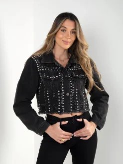 Blusão ganga com tachas