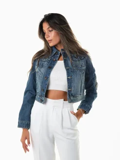 Blusão ganga curto com bordado