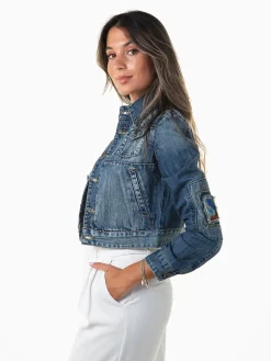 Blusão ganga curto com bordado