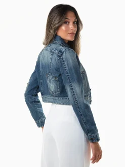 Blusão ganga curto com bordado