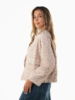 Bomber com textura floral