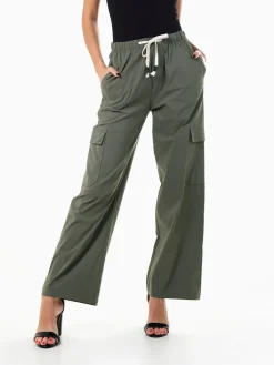 Calças cargo tecido elástico