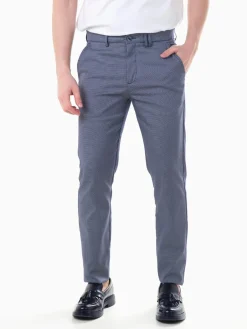 Calças chino azuis mescladas