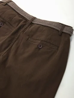 Calças chino sarja com cinto