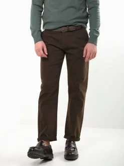 Calças chino sarja com cinto