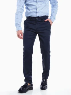 Calças chino slim fit azul marinho