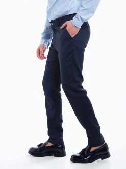 Calças chino slim fit azul marinho