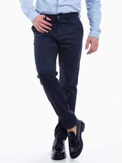 Calças chino slim fit azul marinho