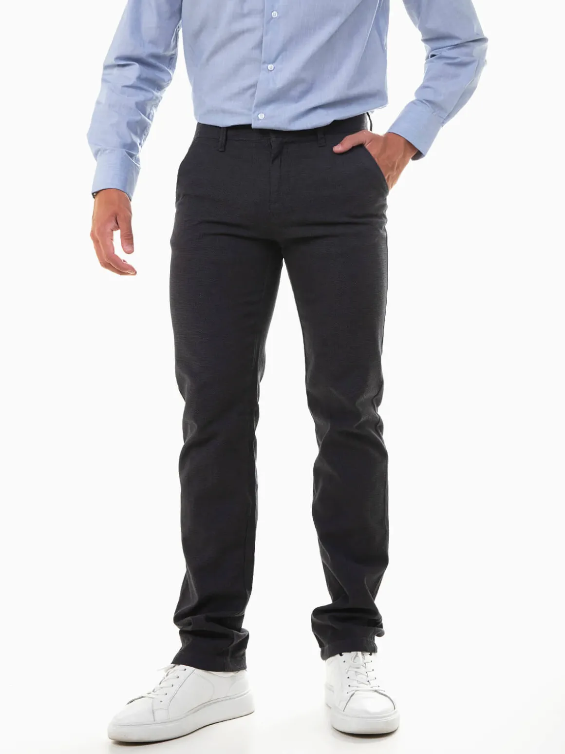 Calças chino slim fit em cinza escuro