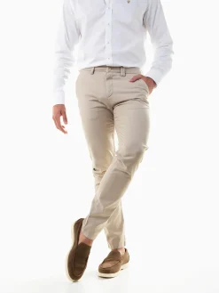 Calças clássicas slim fit texturizadas