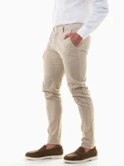 Calças clássicas slim fit texturizadas