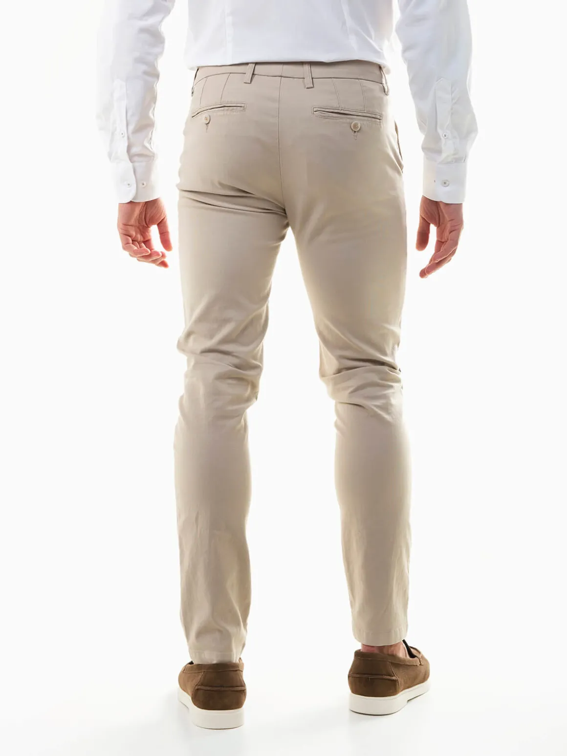 Calças clássicas slim fit texturizadas