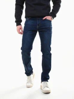 Calças de ganga slim azul escuro