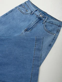 Calças de ganga wide leg com bolsos