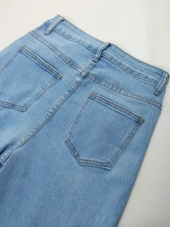 Calças de ganga wide leg com renda