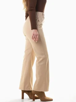 Calças efeito pele de cintura alta