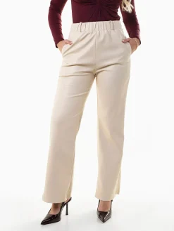 Calças efeito pele de cintura alta