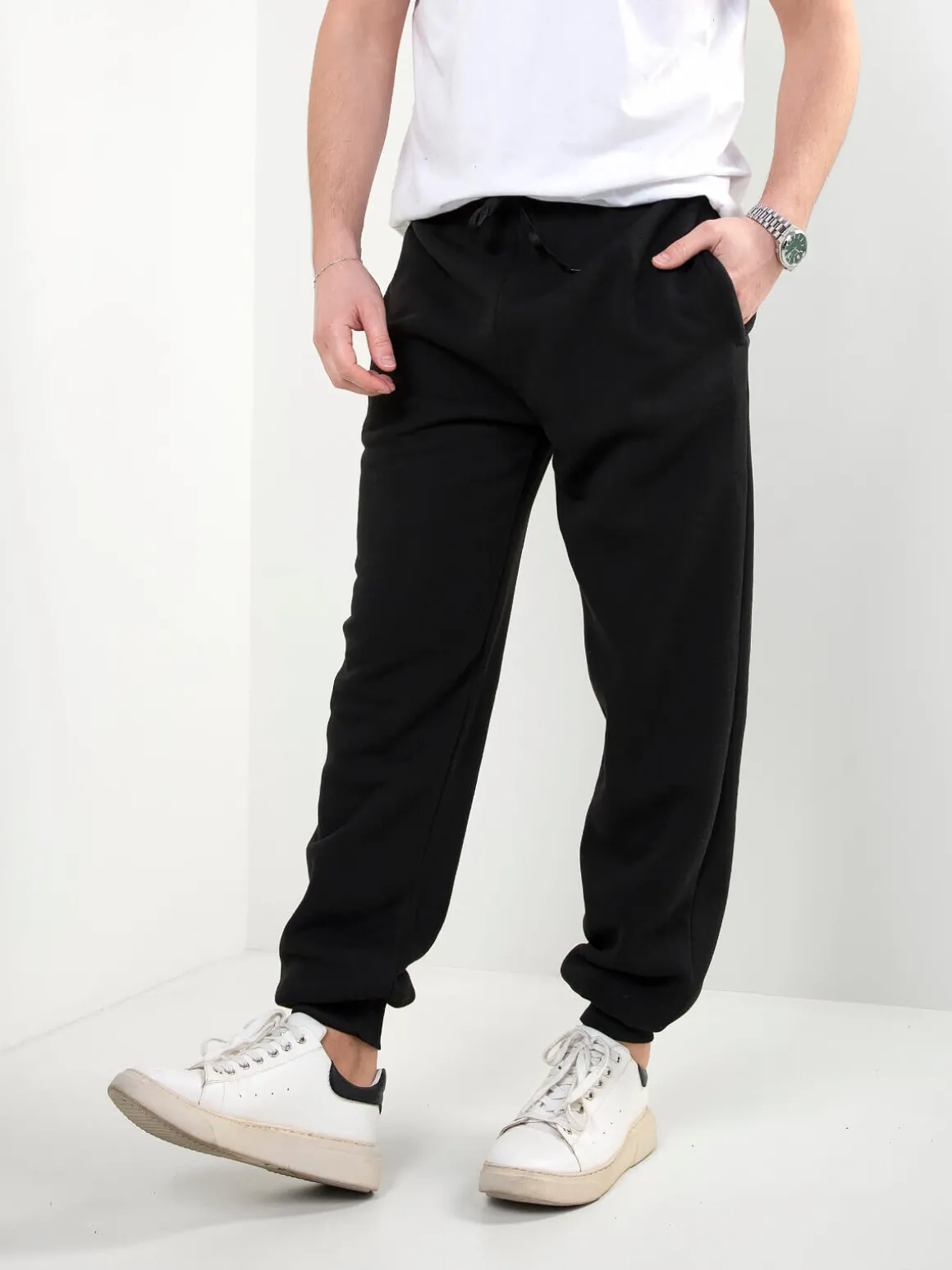 Calças fato treino com interior cardado