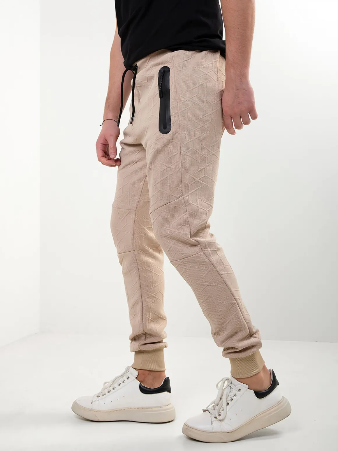 Calças fato treino malha texturizada