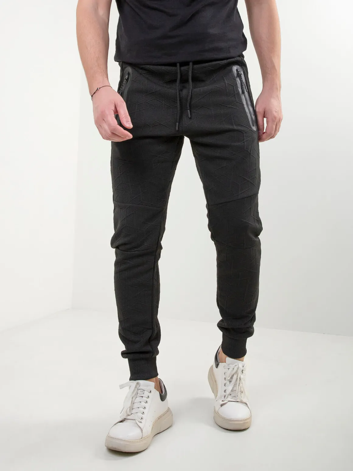 Calças fato treino malha texturizada