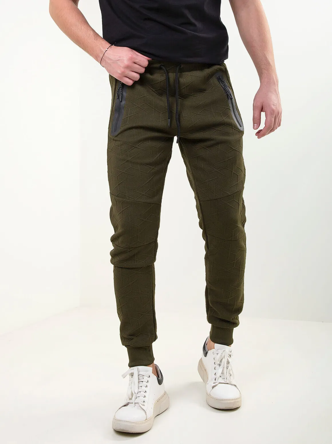 Calças fato treino malha texturizada