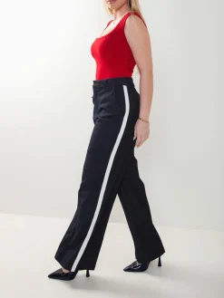 Calças fluídas azul marinho