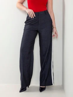 Calças fluídas azul marinho