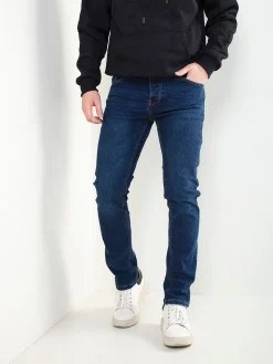 Calças ganga azul escuro slim fit