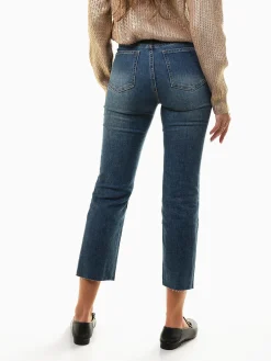 Calças ganga azul médio mom fit