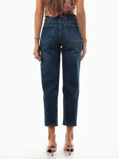 Calças ganga boyfriend cintura alta