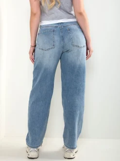 Calças ganga boyfriend de cintura alta